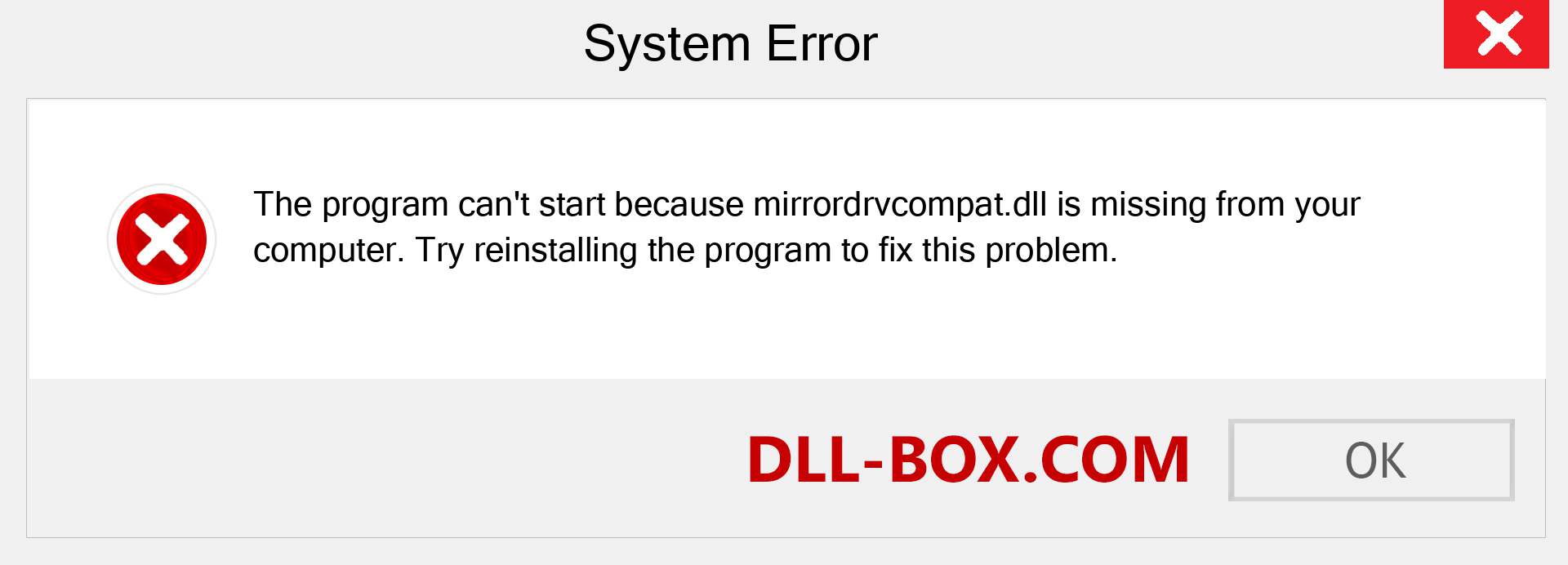  mirrordrvcompat.dll file is missing?. Download for Windows 7, 8, 10 - Fix  mirrordrvcompat dll Missing Error on Windows, photos, images